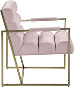Channel tufted pink velvet / gold frame chair by Meridian additional picture 3