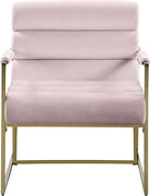 Channel tufted pink velvet / gold frame chair by Meridian additional picture 4