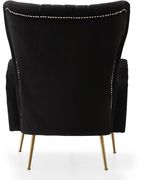 Black velvet accent chair w/ golden legs by Meridian additional picture 2