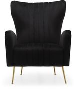 Black velvet accent chair w/ golden legs by Meridian additional picture 3