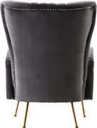 Gray velvet accent chair w/ golden legs by Meridian additional picture 2
