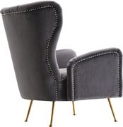 Gray velvet accent chair w/ golden legs by Meridian additional picture 3