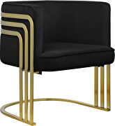 Black velvet retro contemporary style chair by Meridian additional picture 5