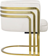 Cream velvet retro contemporary style chair by Meridian additional picture 4