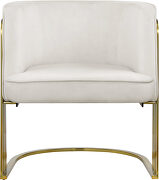 Cream velvet retro contemporary style chair by Meridian additional picture 5