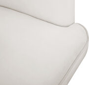 Cream velvet retro contemporary style chair by Meridian additional picture 6