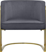 Gray velvet retro contemporary style chair by Meridian additional picture 3