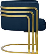 Navy velvet retro contemporary style chair by Meridian additional picture 2