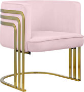 Pink velvet retro contemporary style chair by Meridian additional picture 6