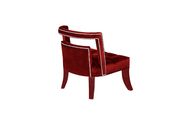 Tufted burgundy velvet fabric modern accent chair by Meridian additional picture 2