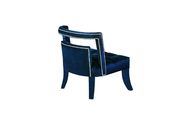 Tufted navy velvet fabric modern accent chair by Meridian additional picture 2
