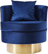 Round glam style gold base velvet upholstery chair by Meridian additional picture 2