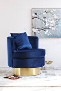 Round glam style gold base velvet upholstery chair by Meridian additional picture 4