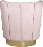 Pink velvet round accent chair w/ gold base by Meridian additional picture 5