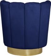 Navy velvet round accent chair w/ gold base by Meridian additional picture 5