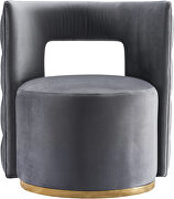 Lounge style rounded back tufted velvet accent chair by Meridian additional picture 3