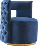 Lounge style rounded back tufted velvet accent chair by Meridian additional picture 4