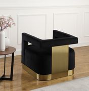 Square black velvet contemporary chair w/ gold by Meridian additional picture 3