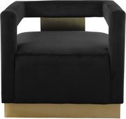 Square black velvet contemporary chair w/ gold by Meridian additional picture 5