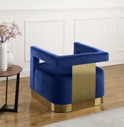 Square navy velvet contemporary chair w/ gold by Meridian additional picture 3