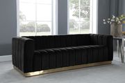 Low-profile contemporary velvet sofa in black by Meridian additional picture 3