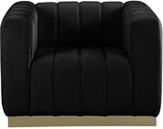 Low-profile contemporary velvet sofa in black by Meridian additional picture 9