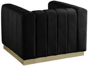 Low-profile contemporary velvet chair in black by Meridian additional picture 3