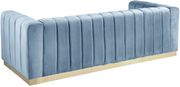 Low-profile contemporary velvet sofa in light blue by Meridian additional picture 5