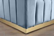 Low-profile contemporary velvet sofa in light blue by Meridian additional picture 10