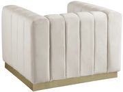 Low-profile contemporary velvet sofa in cream by Meridian additional picture 7