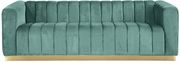Low-profile contemporary velvet sofa in mint by Meridian additional picture 2