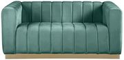 Low-profile contemporary velvet sofa in mint by Meridian additional picture 3