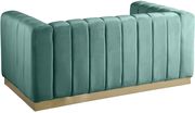 Low-profile contemporary velvet sofa in mint by Meridian additional picture 4