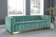 Low-profile contemporary velvet sofa in mint green by Meridian additional picture 8