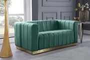 Low-profile contemporary velvet sofa in mint by Meridian additional picture 9