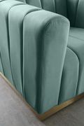 Low-profile contemporary velvet chair in mint by Meridian additional picture 3