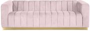 Low-profile contemporary velvet sofa in pink by Meridian additional picture 2
