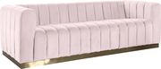 Low-profile contemporary velvet sofa in pink by Meridian additional picture 4