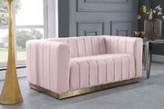 Low-profile contemporary velvet sofa in pink by Meridian additional picture 5