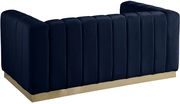 Low-profile contemporary velvet sofa in navy by Meridian additional picture 6