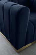Low-profile contemporary velvet chair in navy by Meridian additional picture 2