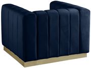 Low-profile contemporary velvet chair in navy by Meridian additional picture 4