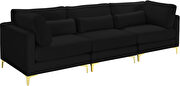 3pcs modular sofa in black velvet w/ gold legs by Meridian additional picture 2