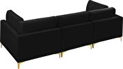 3pcs modular sofa in black velvet w/ gold legs by Meridian additional picture 4