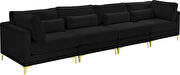 4pcs modular sofa in black velvet w/ gold legs by Meridian additional picture 2