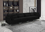 4pcs modular sofa in black velvet w/ gold legs by Meridian additional picture 4