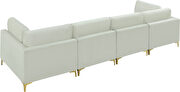 4pcs modular sofa in cream velvet w/ gold legs by Meridian additional picture 4