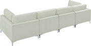 4pcs modular sofa in cream velvet w/ gold legs by Meridian additional picture 5
