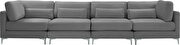 4pcs modular sofa in gray velvet w/ gold legs by Meridian additional picture 4