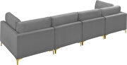 4pcs modular sofa in gray velvet w/ gold legs by Meridian additional picture 5